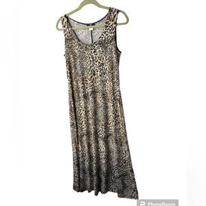 Y2k JBS Leopard Print Maxi Dress size 10